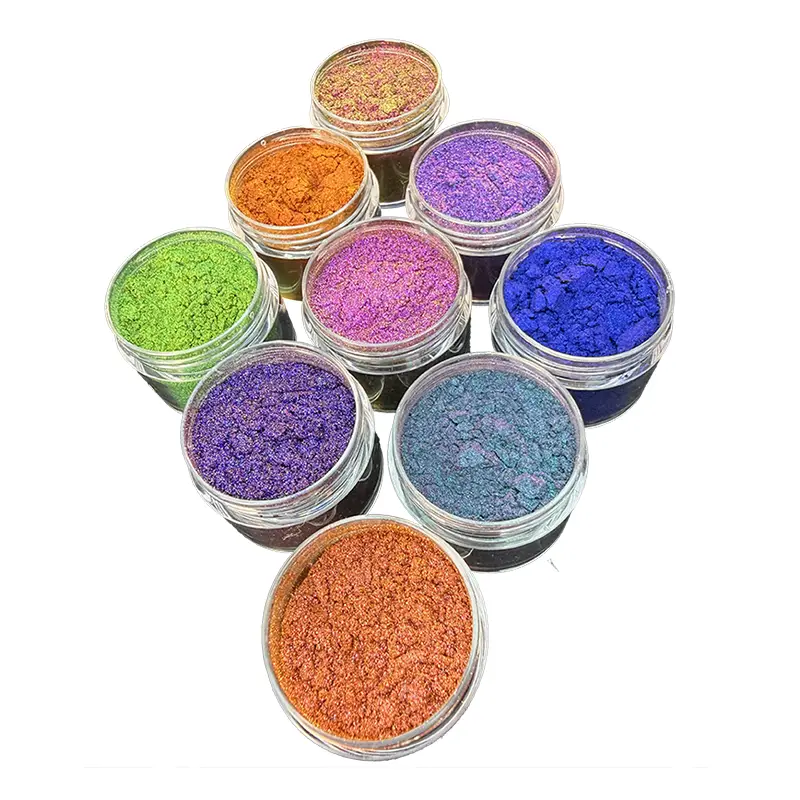 High-Chroma Opaque Chameleon Pigments for Intense Eyeshadow